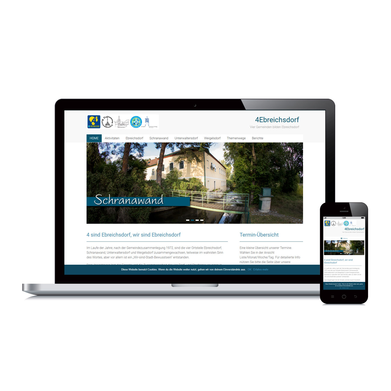 homepage-design beispiel für Gemeinde