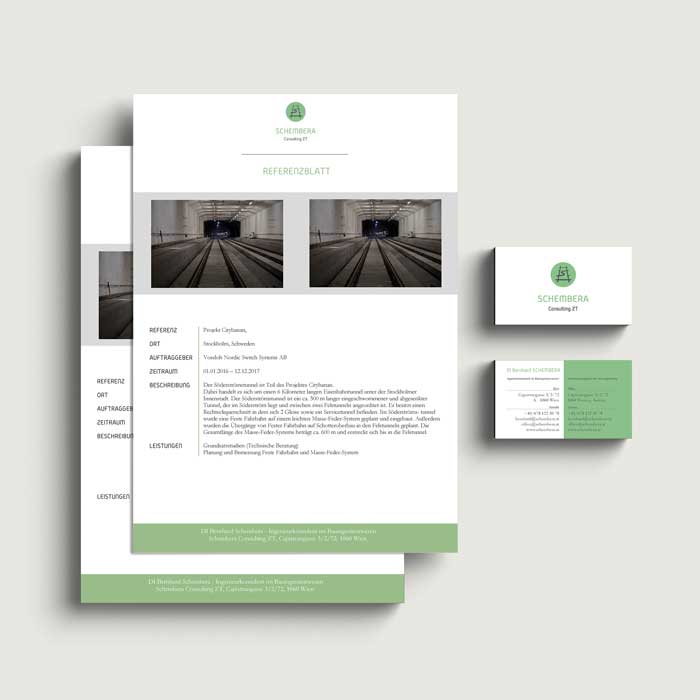 Geschäftsunterlagen in Corporate Design