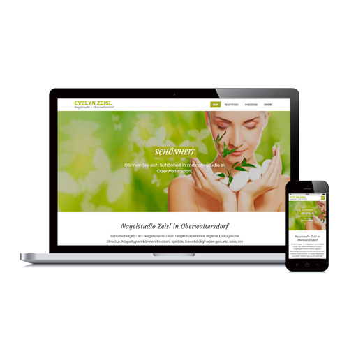 homepage-design beispiel Kosmetikerin