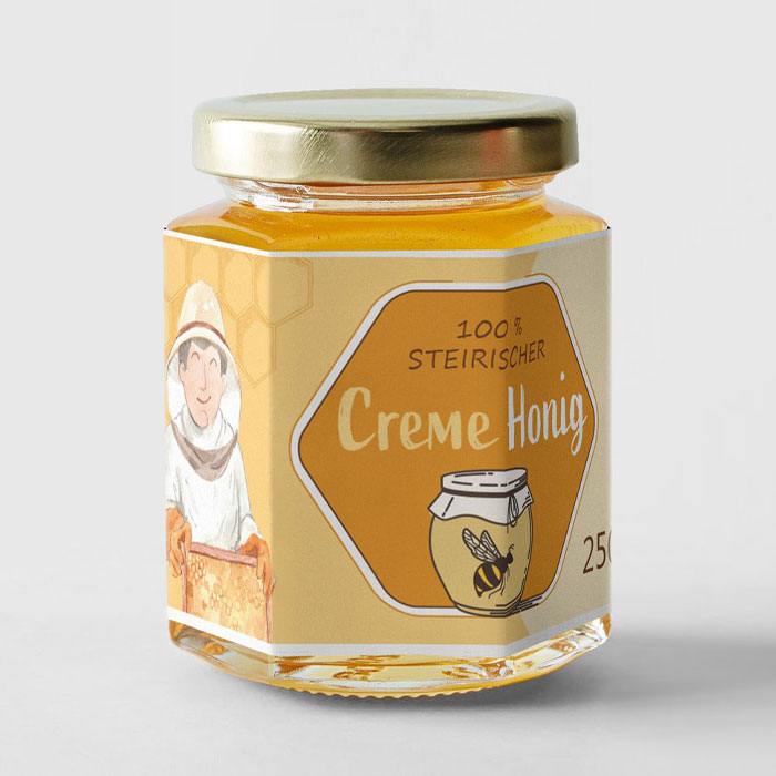 flyer-design beispiel honigetikette