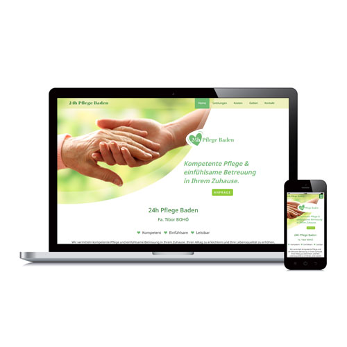Webdesign beispiel für Pflegeagentur